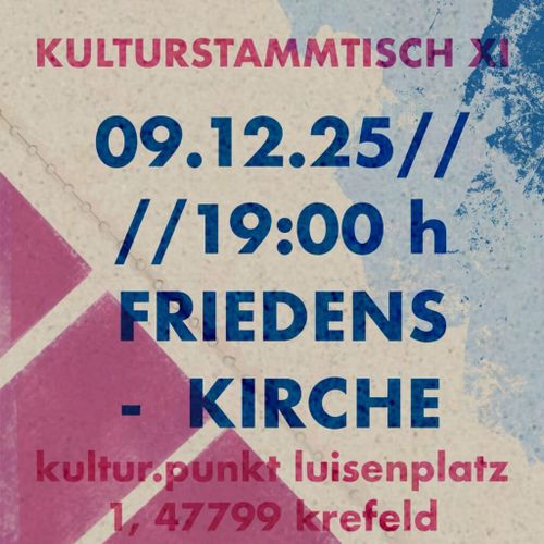 11. Krefelder Kulturstammtisch im Kulturpunkt der Friedenskirche