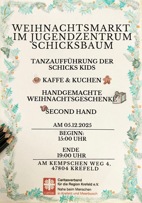 Weihnachtsmarkt im Jugendzentrum Schicksbaum