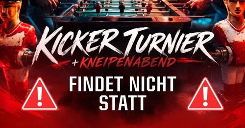 FÄLLT AUS: Kickerturnier + Kneipenabend
