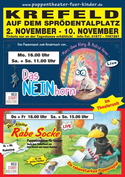 Barber‘s Puppentheater für Kinder gastiert vom 2. – 10.11.2025 in Krefeld