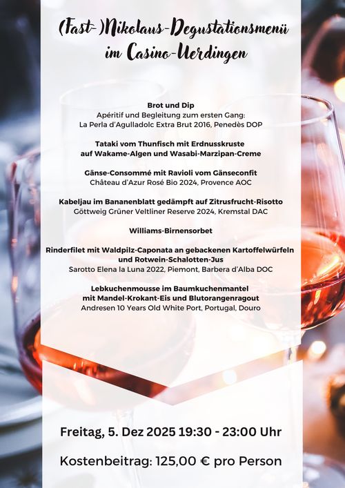 (Fast-)Nikolaus-Degustationsmenü im Casino-Uerdingen