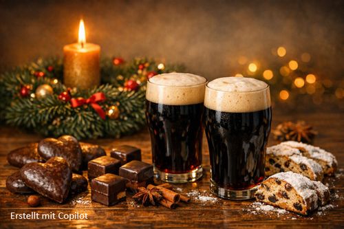 Plätzchen mögen nicht nur Kaffee. Bier geht auch!