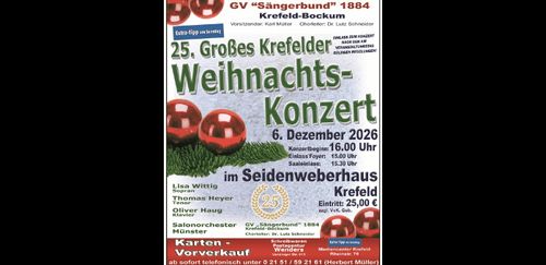 25. Großes Krefelder Weihnachts-Konzert - GV „Sängerbund“ 1884 Krefeld-Bockum